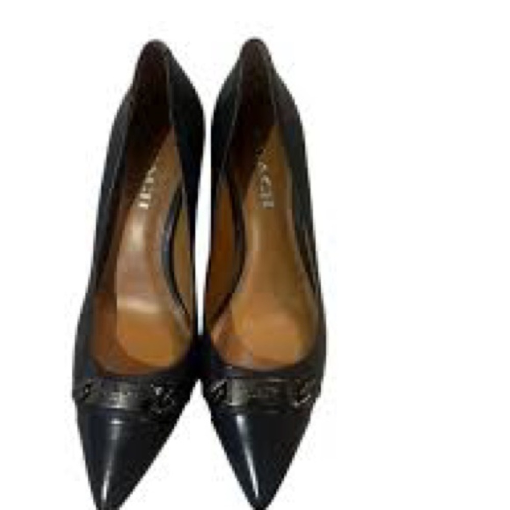 Coach Navy blue leather heels